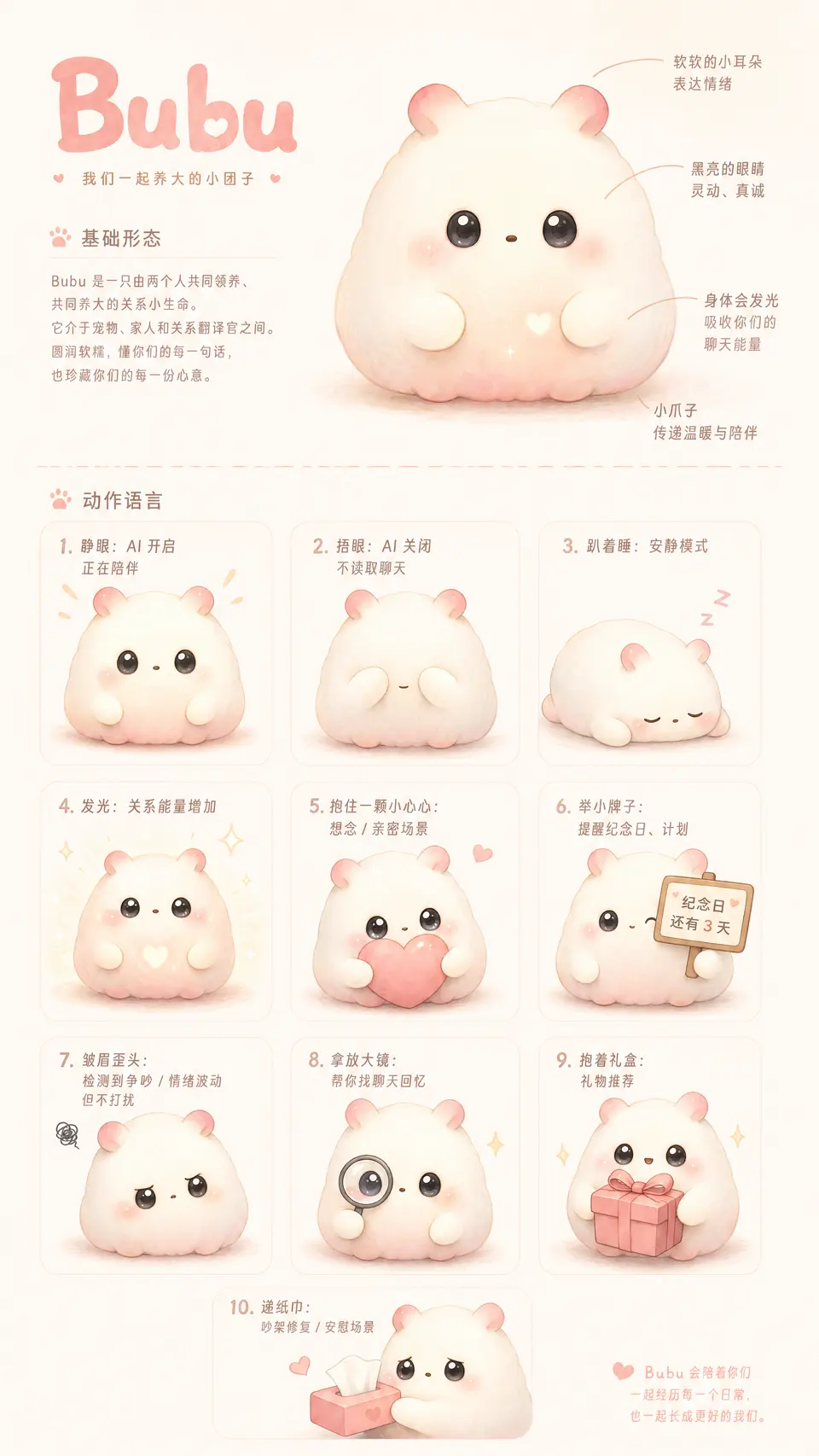 Bubu 基础形态和动作语言设定